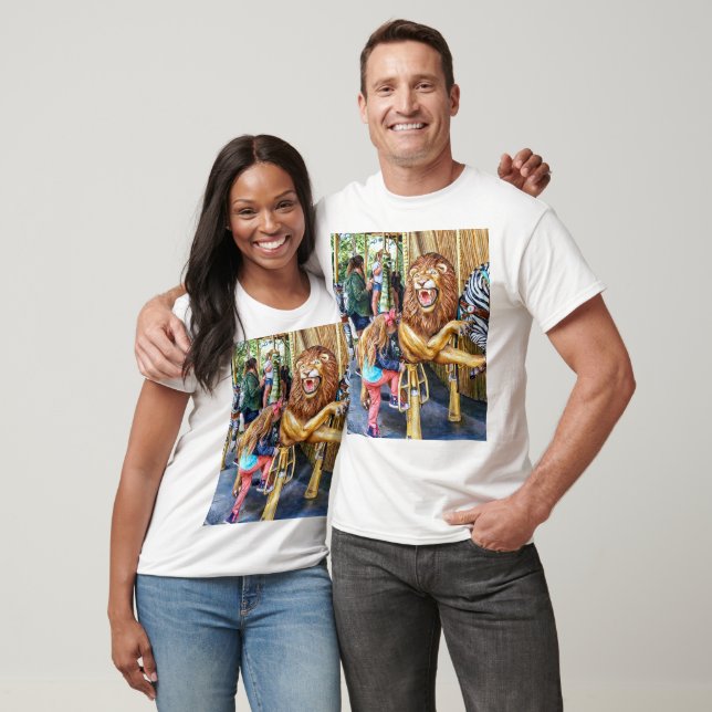 Mädchen steigt auf Karussell T-Shirt (Unisex)