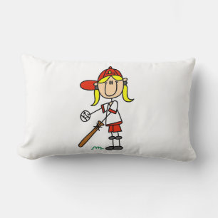 Mädchen-Strichmännchen-Baseball-Schlagmann-Kissen Lendenkissen