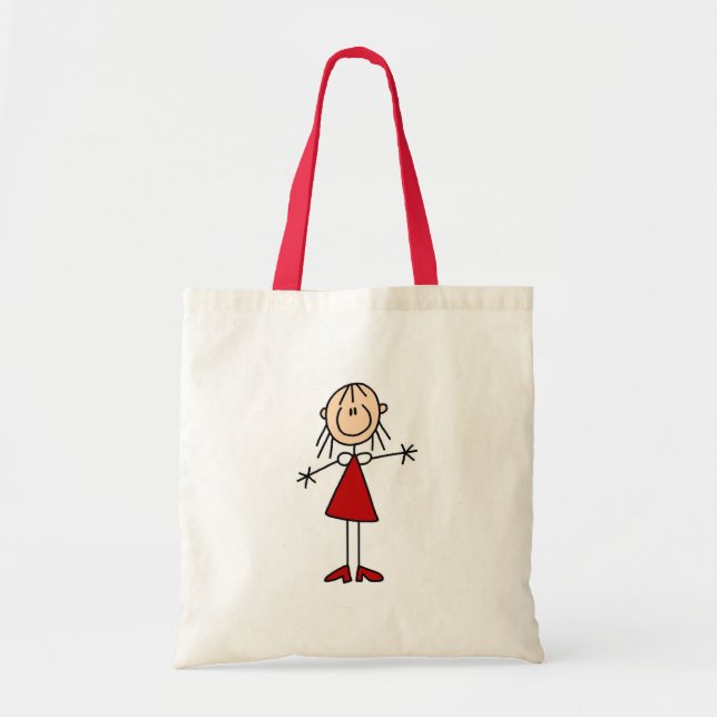 Mädchen-Strichmännchen-Tasche Tragetasche (Vorne)