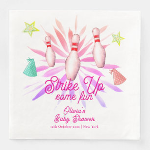 Mädchen Strike Up Bowling Sport Party Baby Shower Serviette
