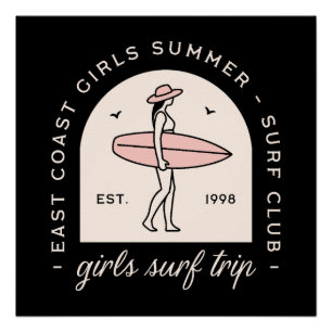 Mädchen Surftrip Surfen Club beste Freundinnen Ret Poster