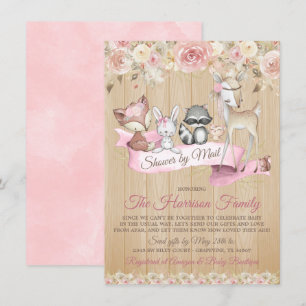 Mädchen Süße Wald Virtual Baby Shower per Post Einladung