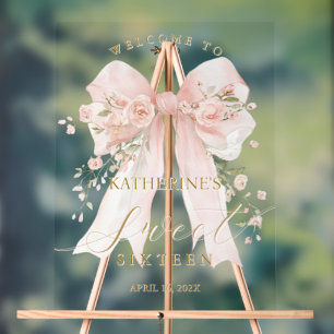 Mädchen Sweet Sixteen Willkommensschild Eleganter Acrylschild