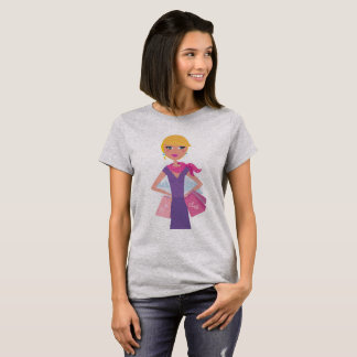 Mädchen-T - Shirt mit Einkaufsmädchen