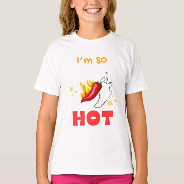 Mädchen T-Shirt tragen und Hitze! (Vorderseite)