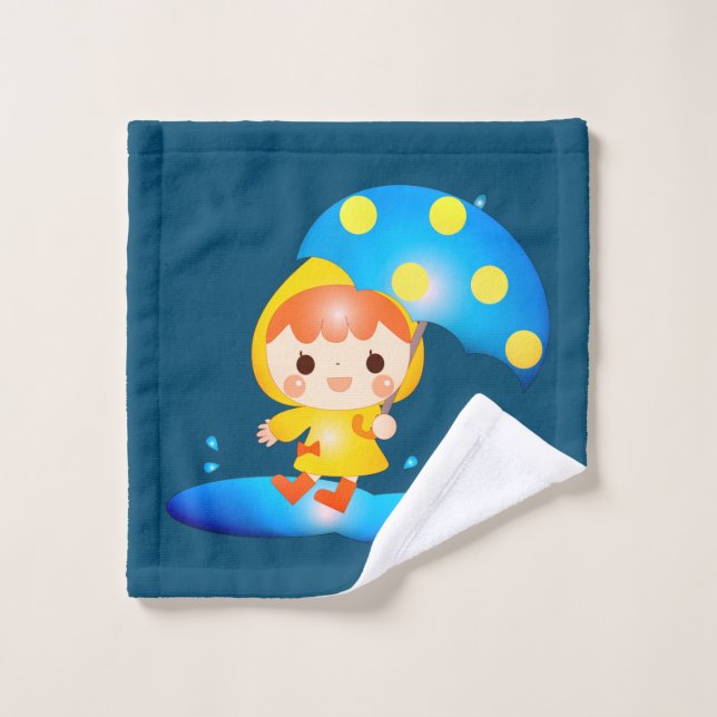 Mädchen tanzen unter dem Regen Badhandtuch Set (Waschlappen)