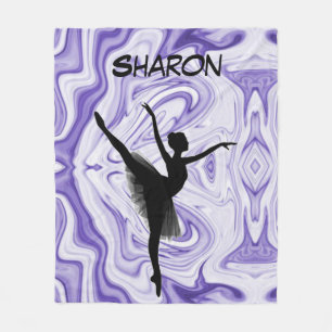 Mädchen tanzen Weiß und Lila Swirl Fleecedecke