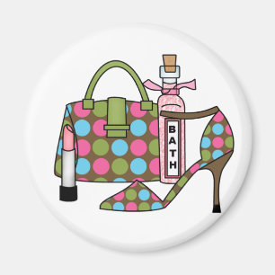 Mädchen-Taschen und Schuhe drei Magnet