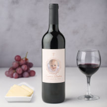 Mädchen-Taufe Foto Roségold Blumenkranz Rosa