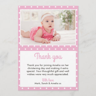 Mädchen-Taufe/Taufe danken Ihnen zu kardieren Dankeskarte