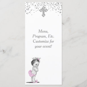 Mädchen-Taufe-Taufmenü-Programm Menükarte