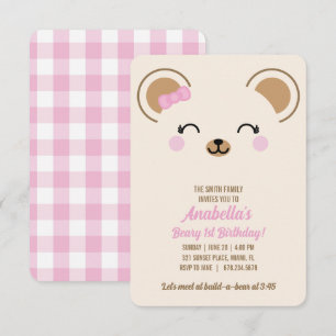 Mädchen Teddybär Geburtstagsfeier Einladung oder A
