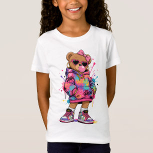 Mädchen-Teddybär-Shirt   Diva-Bär-T-Shirt T-Shirt