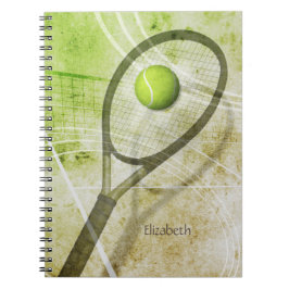 Mädchen Tennis personalisiert Notizblock