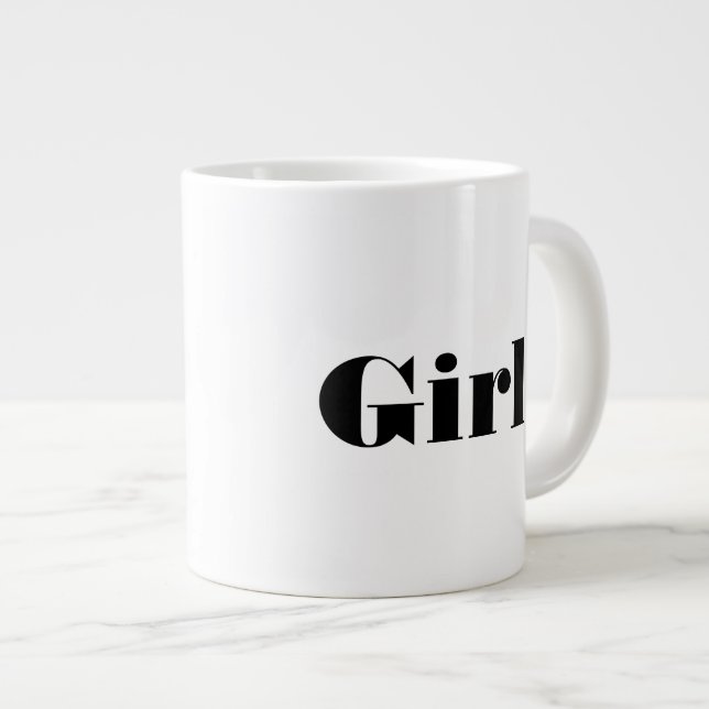 Mädchen-Text-Name mit Blockfarbe-Text-Spezialität- Jumbo-Tasse (Vorderseite Rechts)