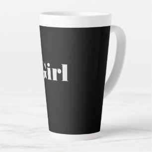Mädchen Text Name Schwarzer Hintergrund Latte Tass Milchtasse