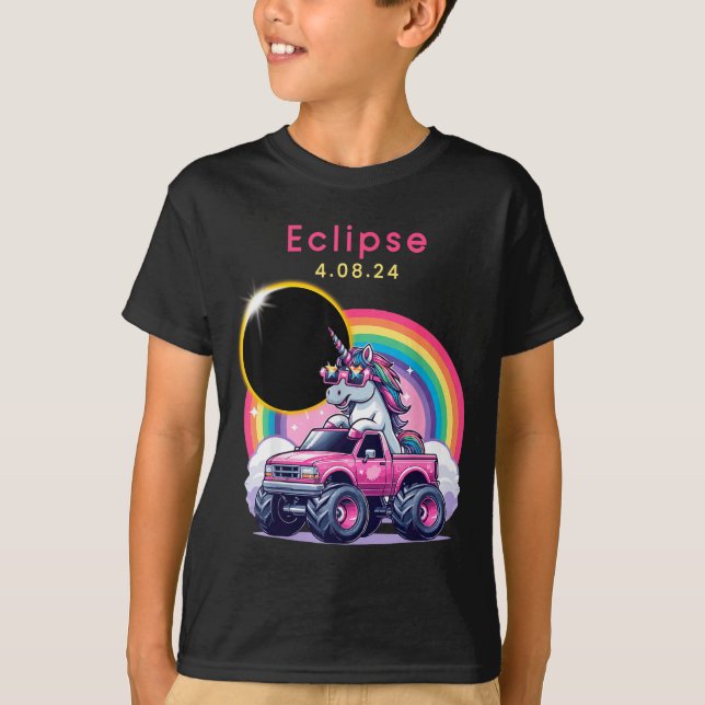Mädchen Total Solar Eclipse Monster Truck T-Shirt (Vorderseite)