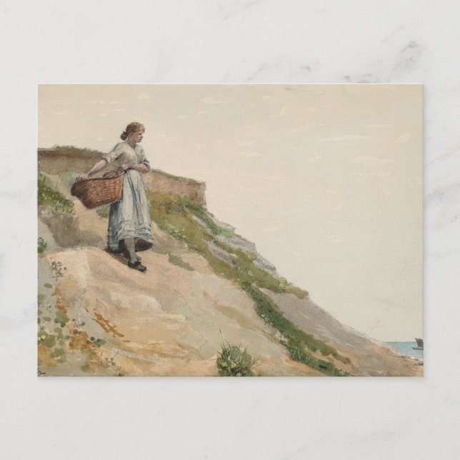 Mädchen tragen einen Korb | Winslow Homer Postkarte (Vorderseite)