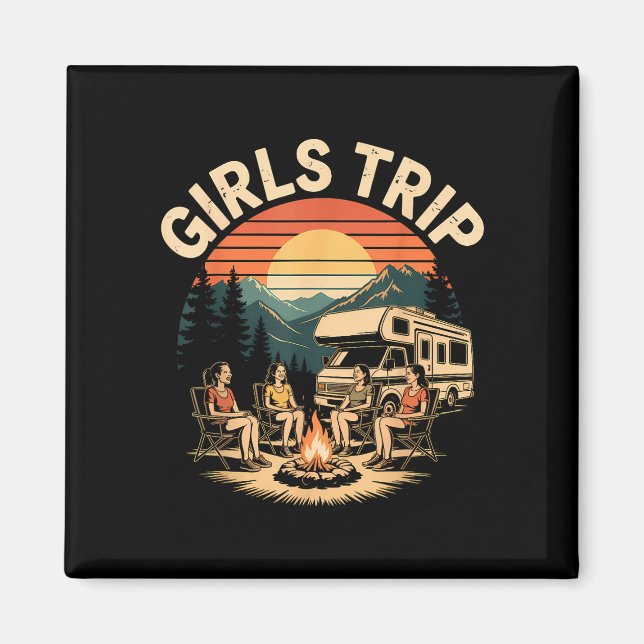 Mädchen-Trip-RV-Camping-Camper-Freunde-Reise Magnet (Vorne)