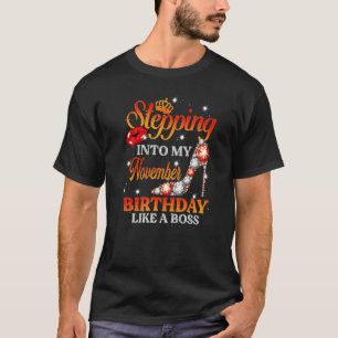 Mädchen tritt in meinen Geburtstag im November ein T-Shirt