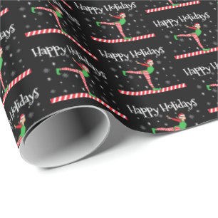 Mädchen Turnen Weihnachtselfe Geschenkpapier