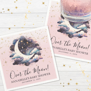 Mädchen über dem Mond - Babyparty Serviette