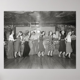 Mädchen übernachten, 1938. Vintages Foto Poster