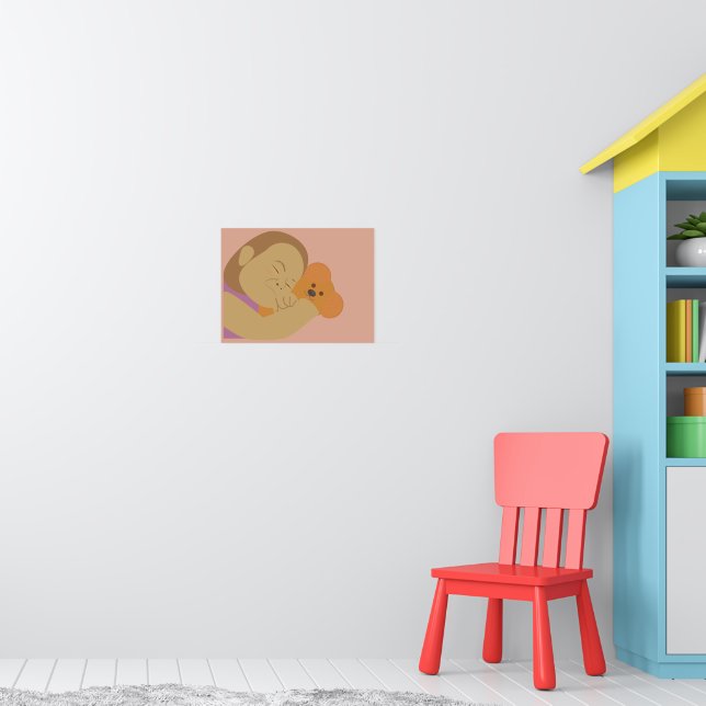 Mädchen umarmt Bär Poster (Kinderzimmer 1)