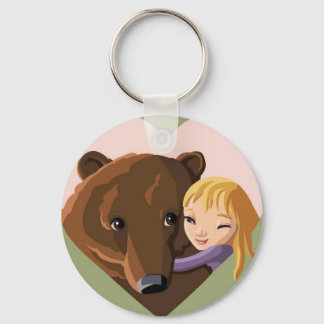 Mädchen und Bär Schlüsselanhänger