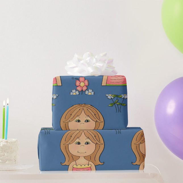 Mädchen und Blume Geschenkpapier (Von Creator hochgeladen)