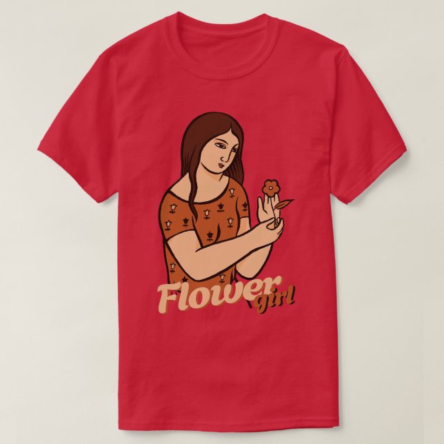 Mädchen und Blume T-Shirt (Design vorne)