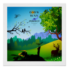 Mädchen und Eichhörnchen in der Wildnis Poster