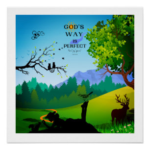 Mädchen und Eichhörnchen in der Wildnis Poster