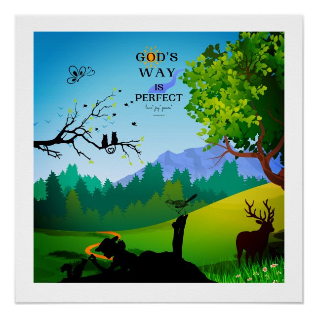 Mädchen und Eichhörnchen in der Wildnis Poster (Vorderseite)