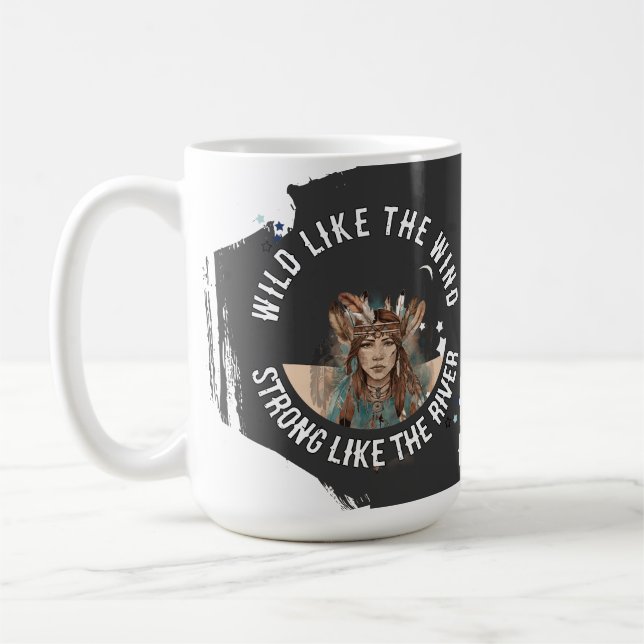 Mädchen und Frauen mit zwei Affirmationen Empowerm Kaffeetasse (Links)