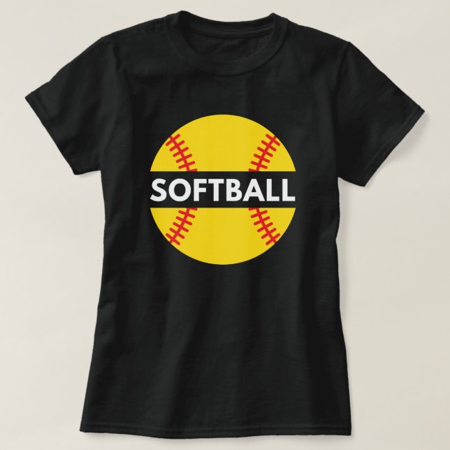 Mädchen und Frauen-Softball | Softball Zitat Black T-Shirt (Design vorne)