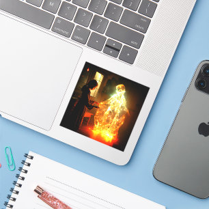 Mädchen und Geist Aufkleber