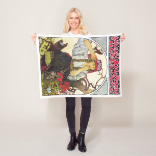 Mädchen und Geranium, Mucha Fleecedecke