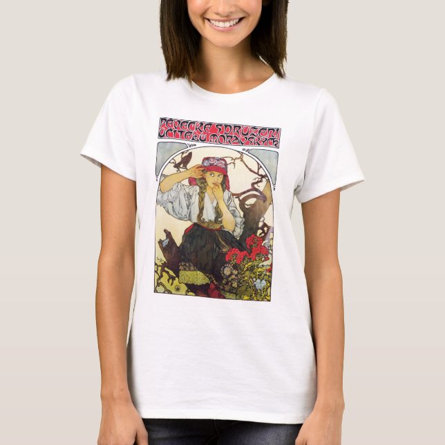 Mädchen und Geranium, Mucha T-Shirt (Vorderseite)