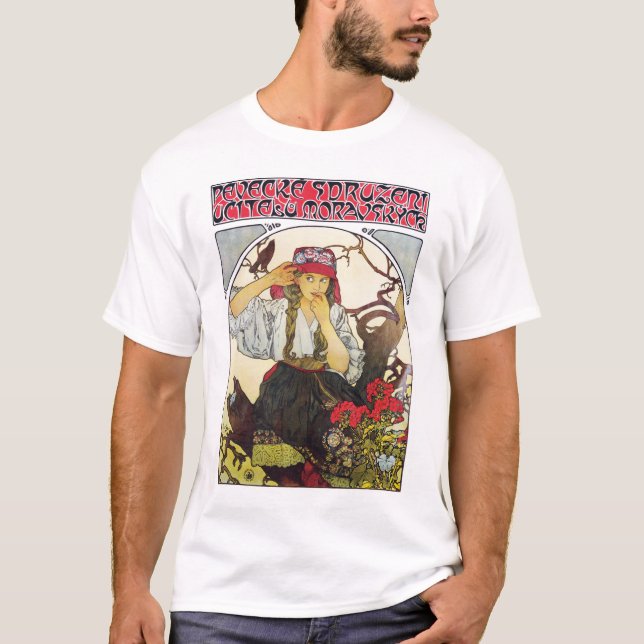 Mädchen und Geranium, Mucha T-Shirt (Vorderseite)