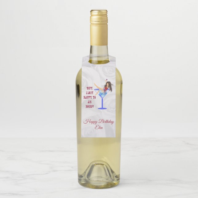 Mädchen und Glas Flaschenanhänger (Auf Flasche)