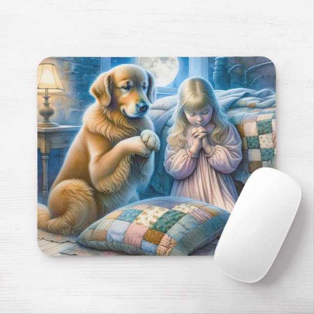Mädchen und Golden Retriever Gebet Mousepad (Mit Mouse)