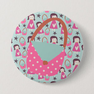 Mädchen und Handtaschen Button