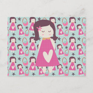 Mädchen und Handtaschen Postkarte