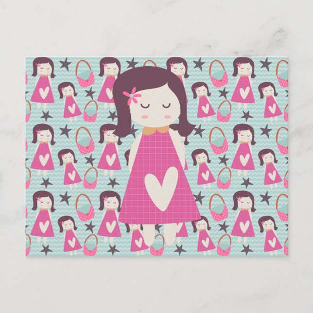 Mädchen und Handtaschen Postkarte (Vorderseite)