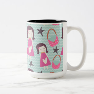 Mädchen und Handtaschen Zweifarbige Tasse