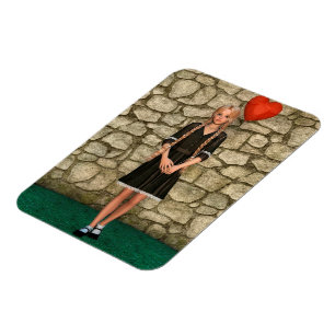 Mädchen und Herz Magnet