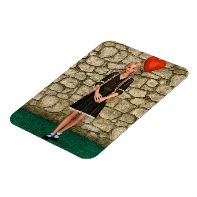 Mädchen und Herz Magnet (Linke Seite)