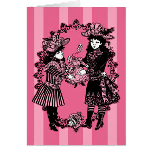 Mädchen und Hintergezogene Puppe