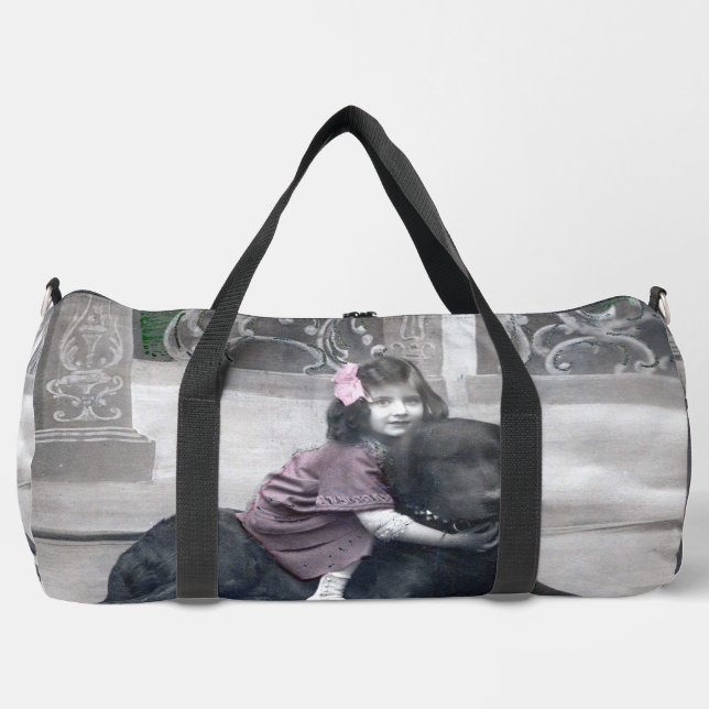 Mädchen und ihr Hund Duffle Bag (Vorderseite)